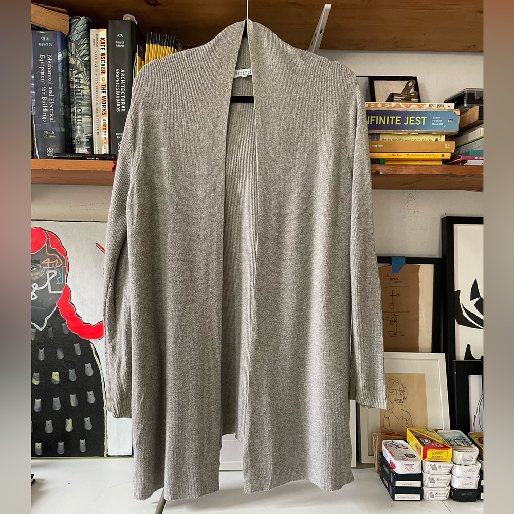 Claudie Pierlot Gray Ribbed Cardigan